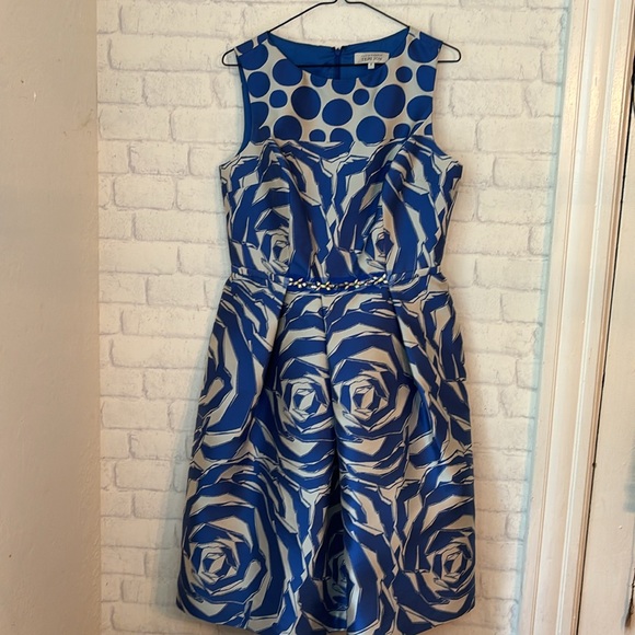 Teri Jon Dress Size 8 Beautiful Summer Silk Blend - Picture 3 of 12